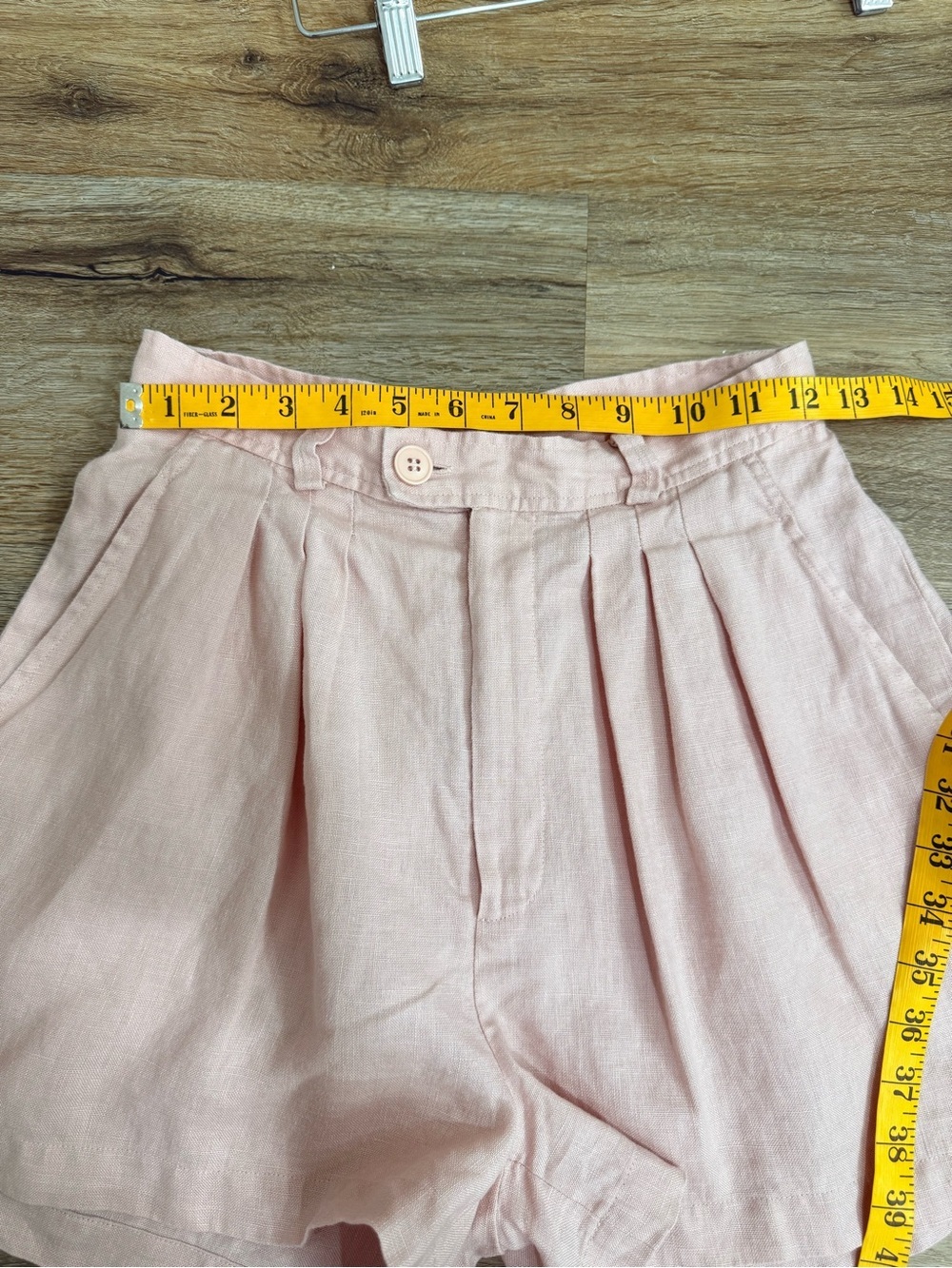 POSSE 100% Linen Pink Pleated High Rise Shorts S Resort Coastal Luxury - Picture 7 of 9